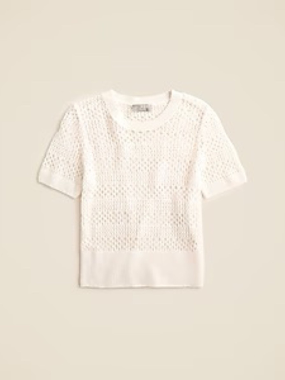 J. Crew Cashmere pointelle short-sleeve T-shirt in Snow Size Medium